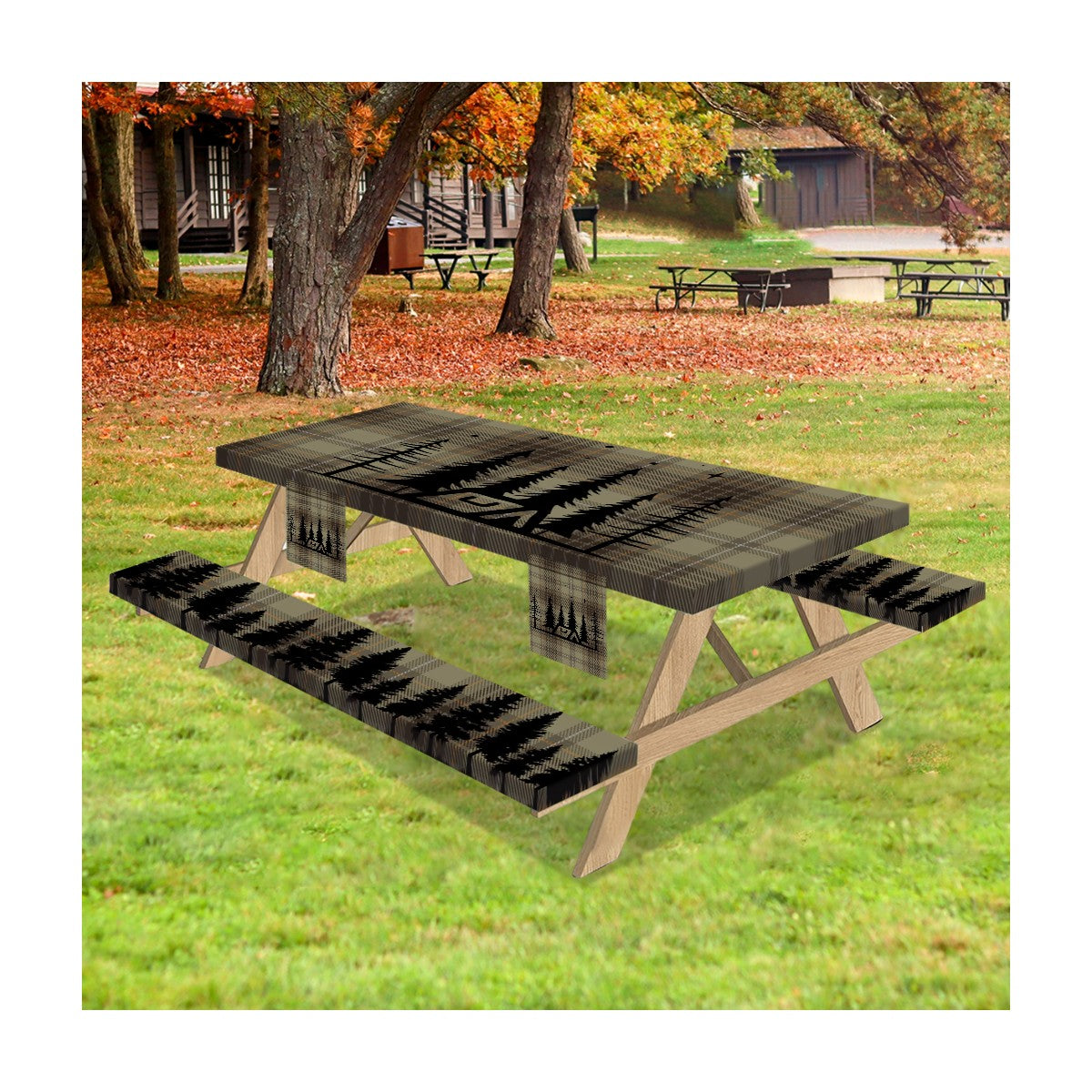 Camping Outdoor Picnic Table Cover with Bench Covers