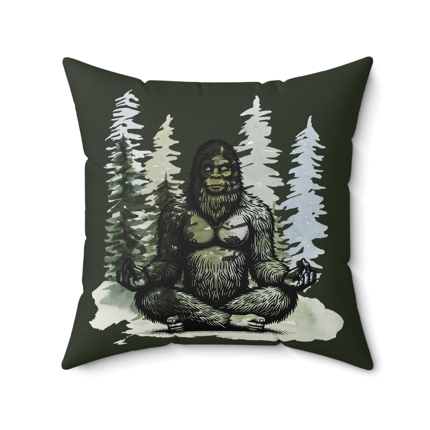 Bigfoot Zen Square Pillow