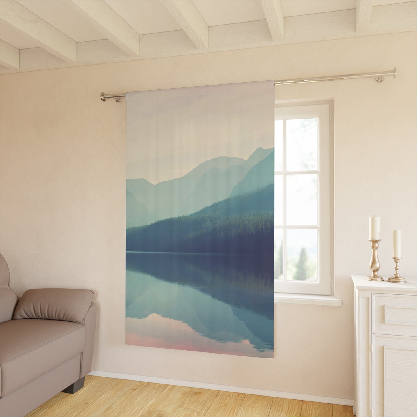 Glacier Mountain Window Curtains (1 Piece)