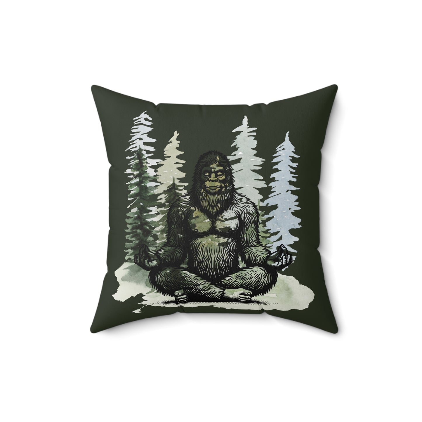 Bigfoot Zen Square Pillow