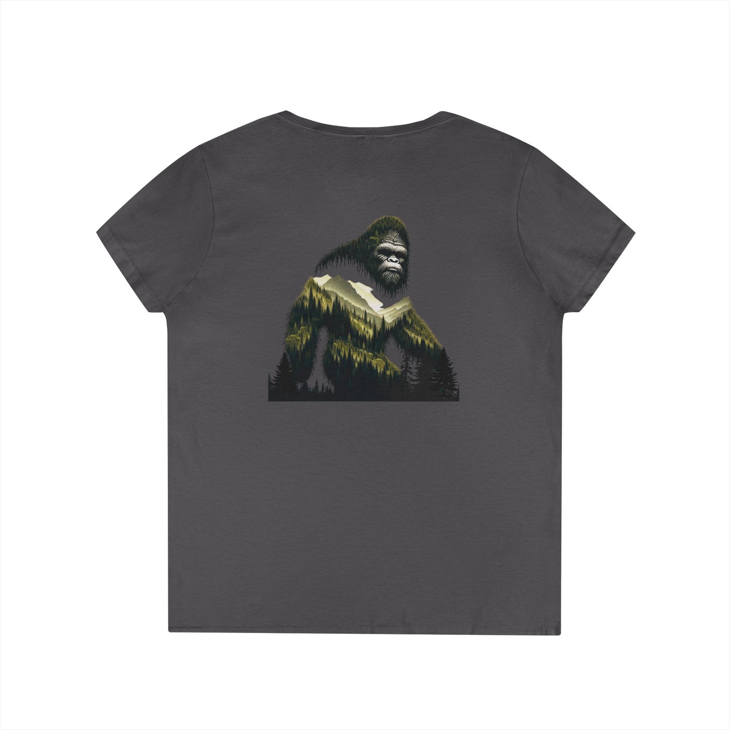 Bigfoot Forest Ladies V-Neck T-Shirt