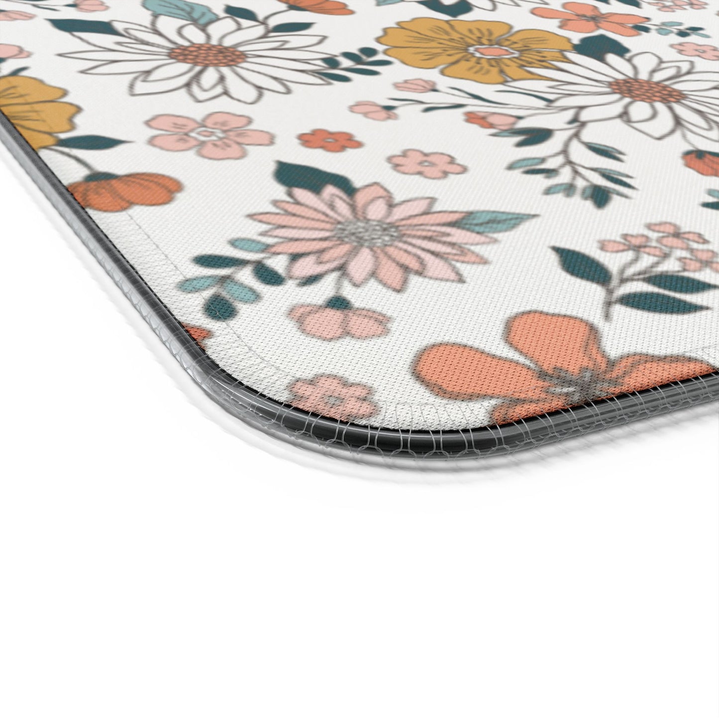 Retro Flower LED Gaming Mouse Pad, Wireless Charging