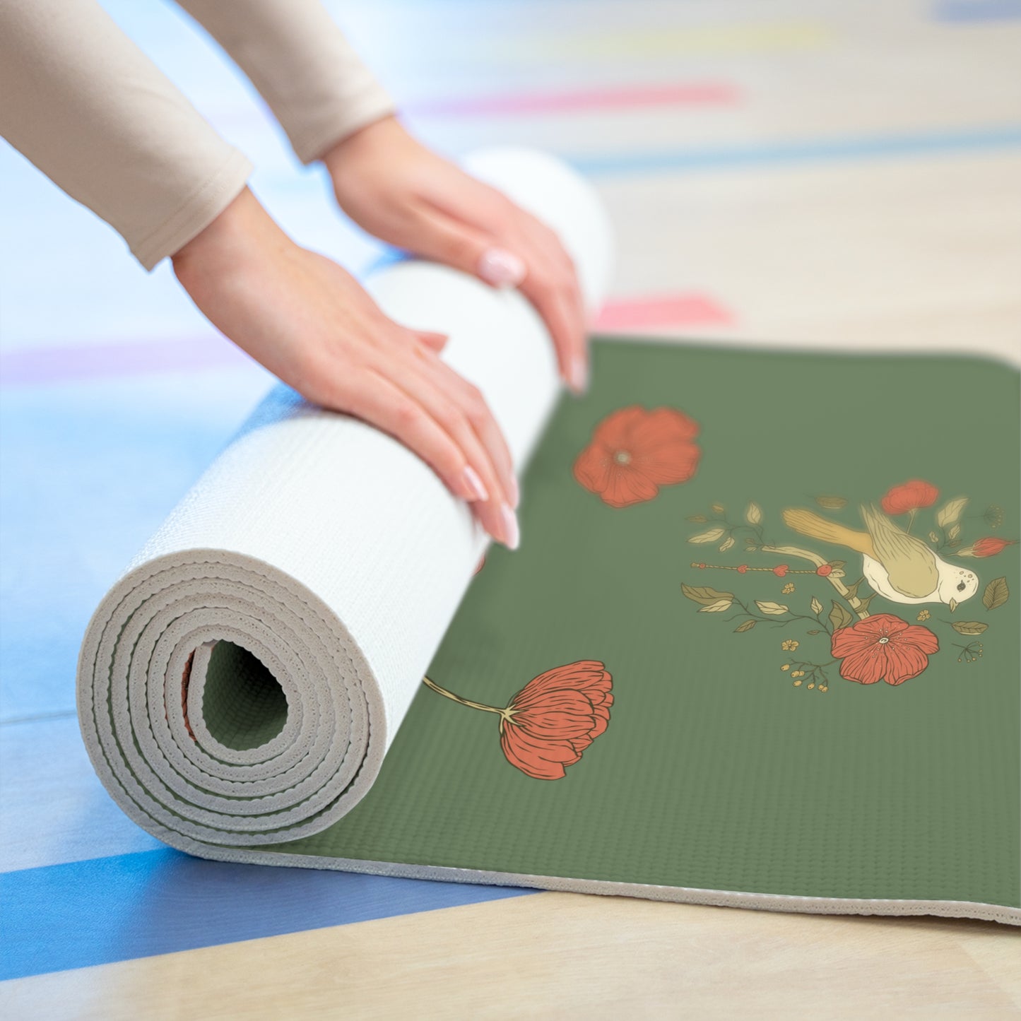 Vintage Bird Yoga Mat