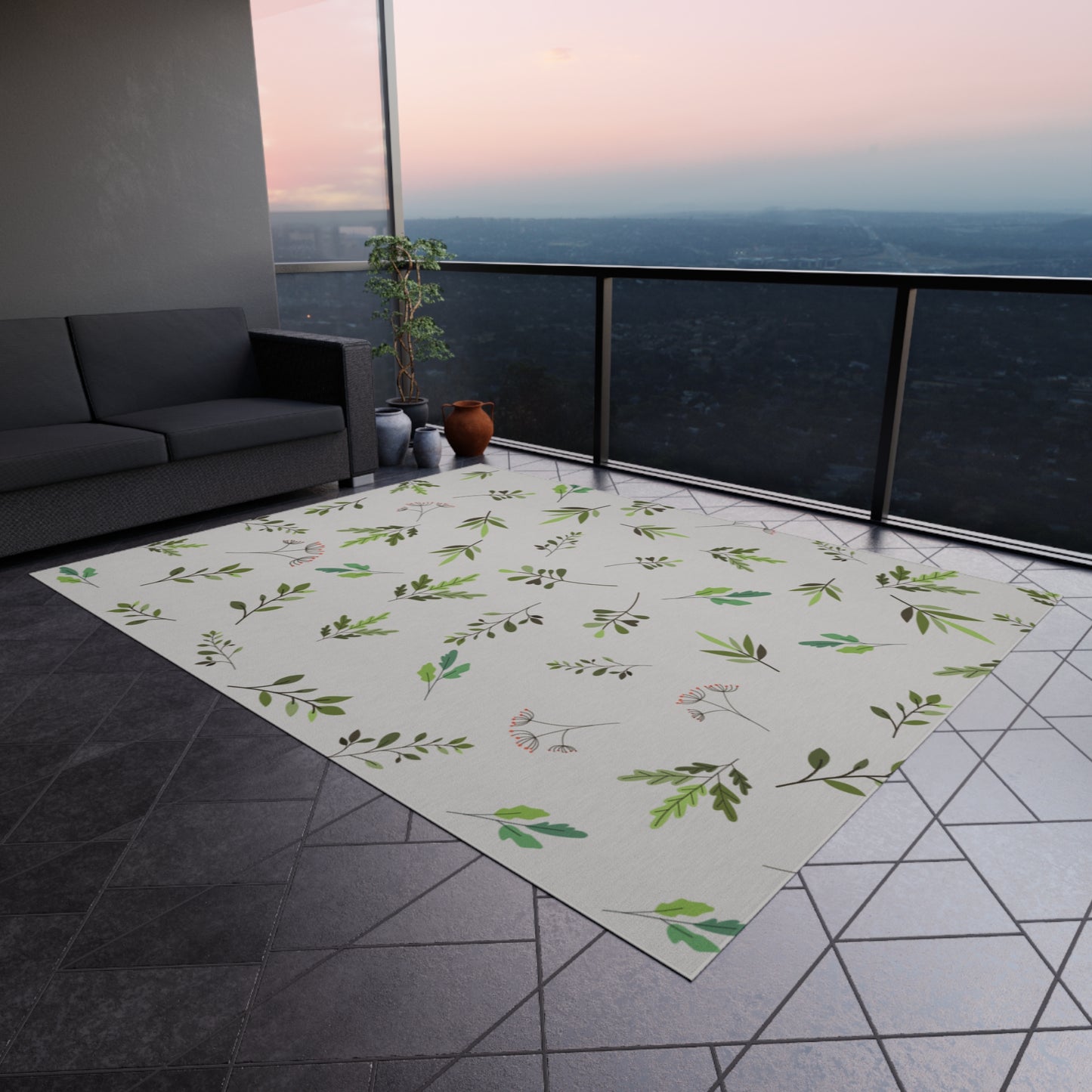 Mossy Leaves Outdoor Rug