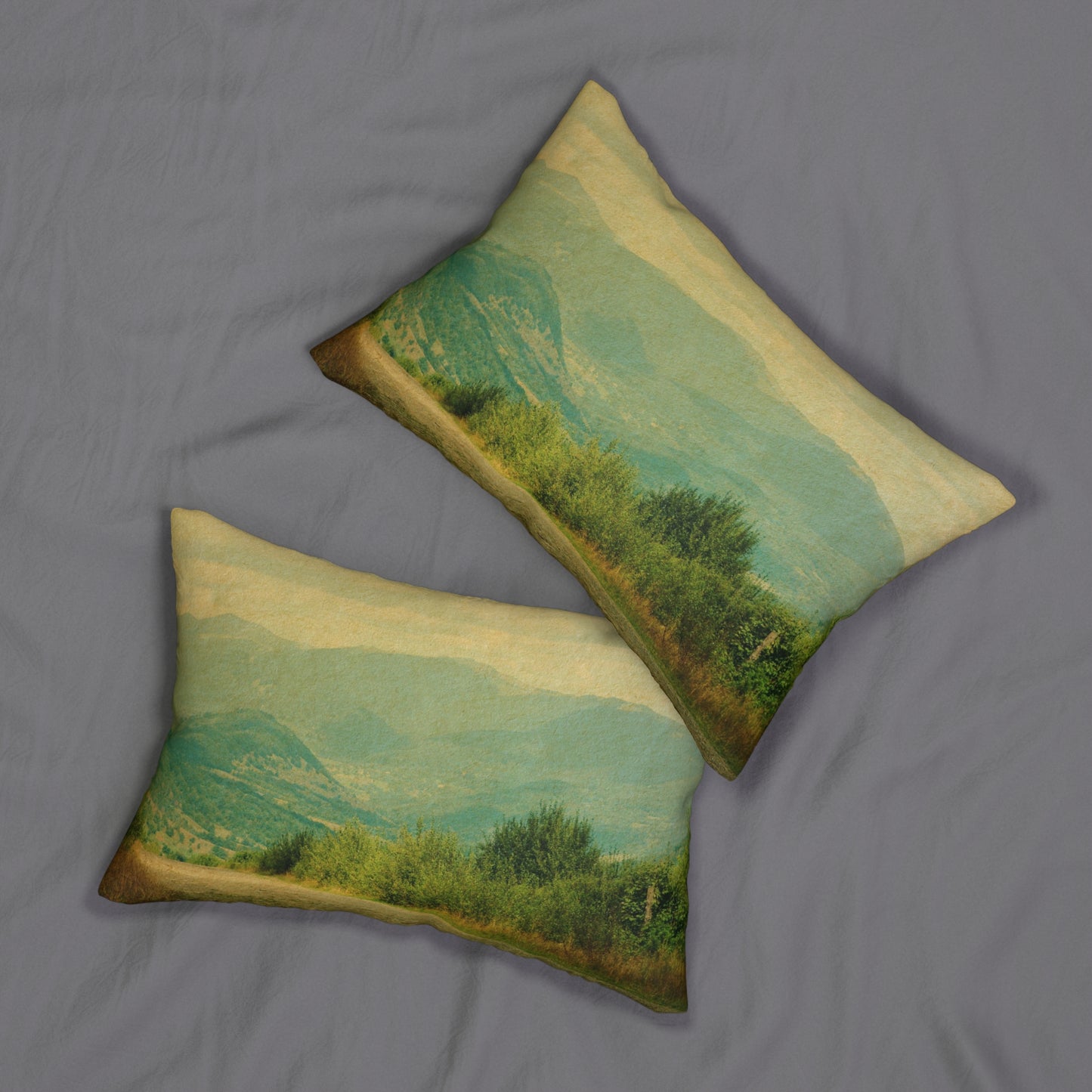 Country Roads Spun Polyester Lumbar Pillow