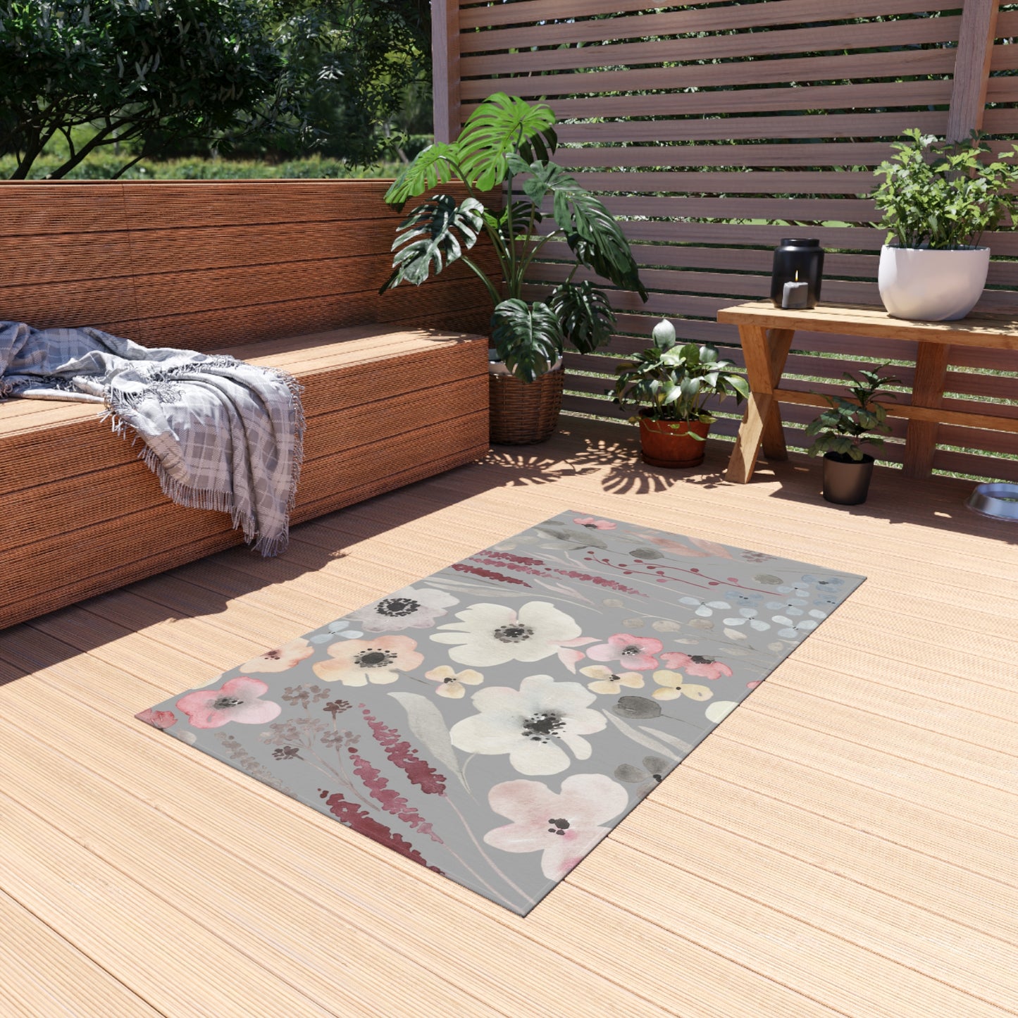 Pastel Flower Outdoor Rug