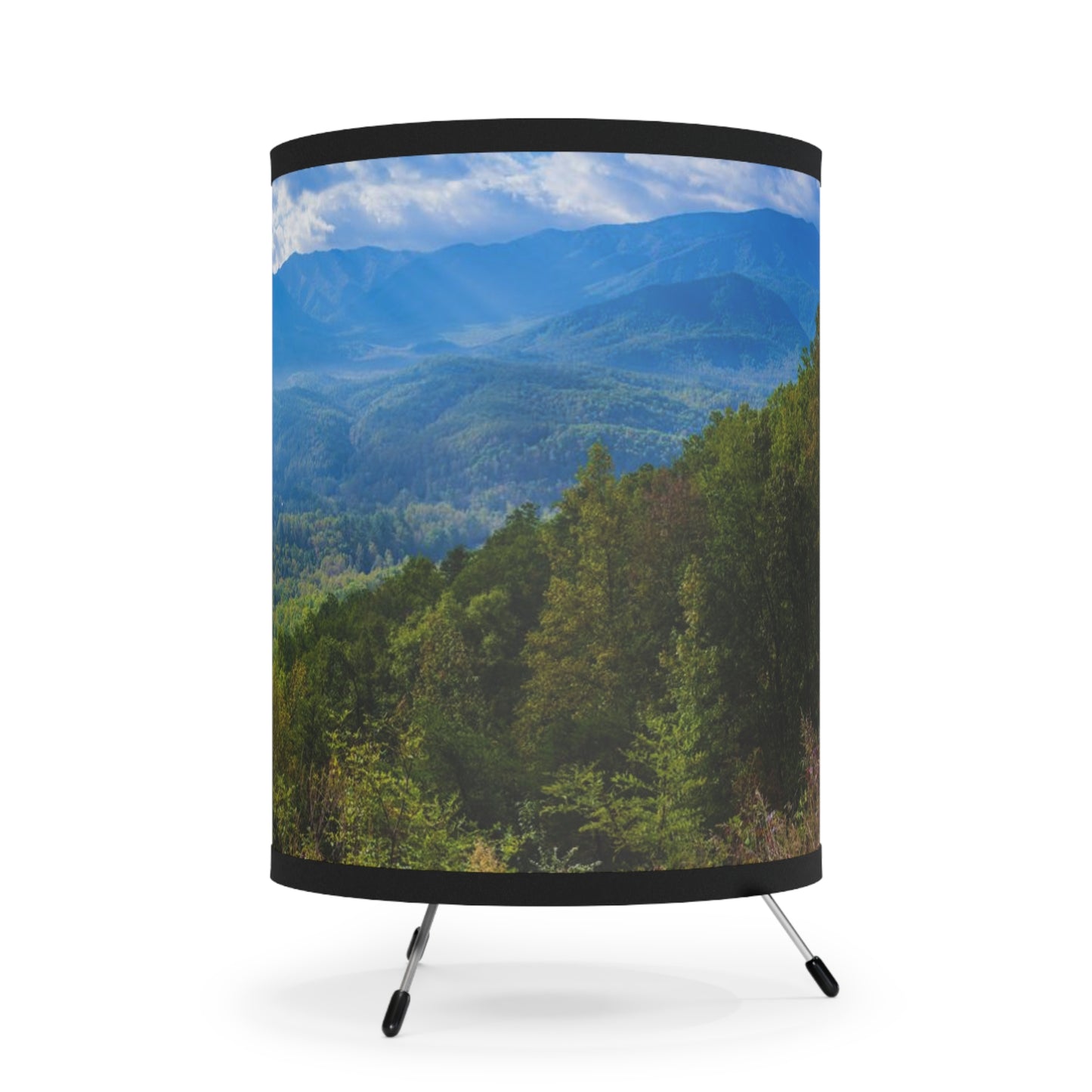 Mountain Top Tripod Lamp with High-Res Printed Shade, US\CA plug