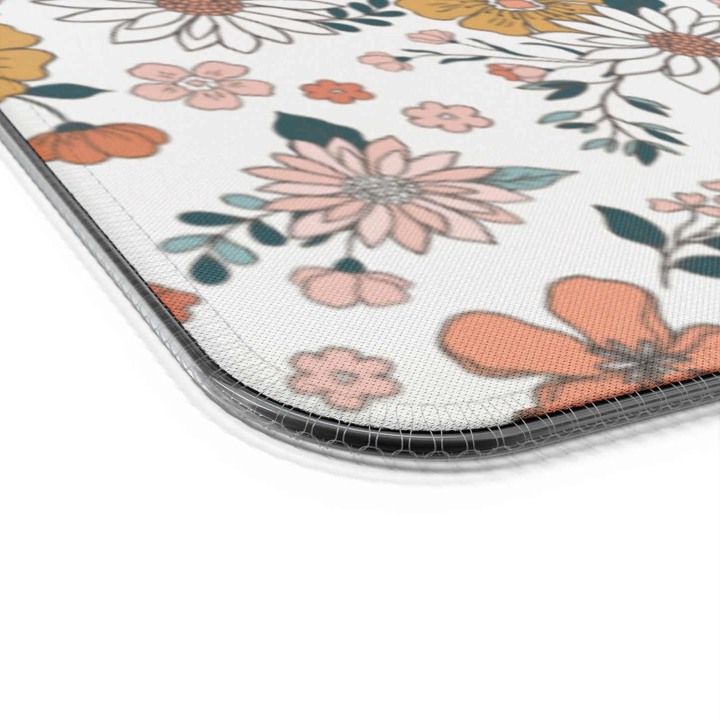 Retro Flower LED Gaming Mouse Pad, Wireless Charging