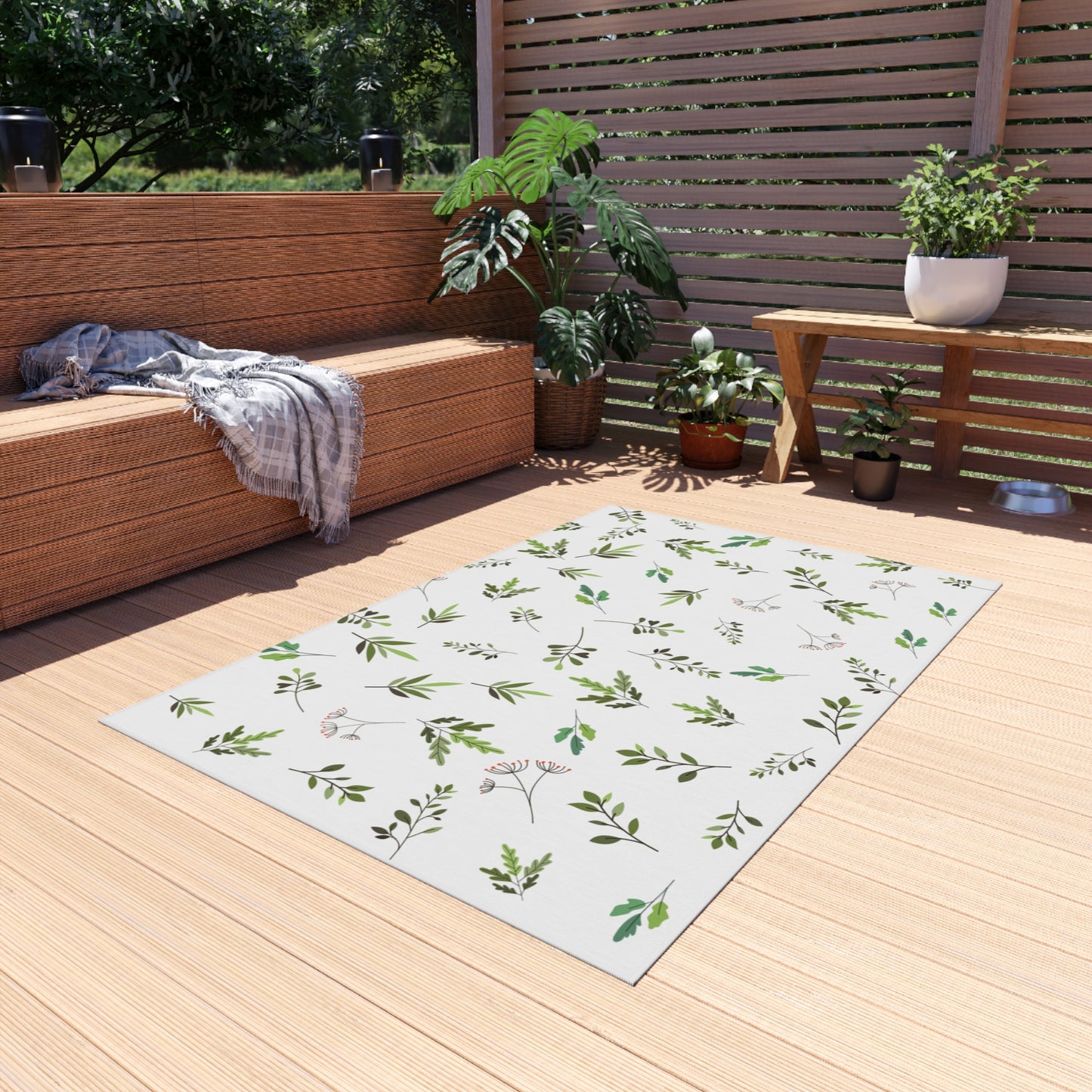 Mossy Leaves Outdoor Rug