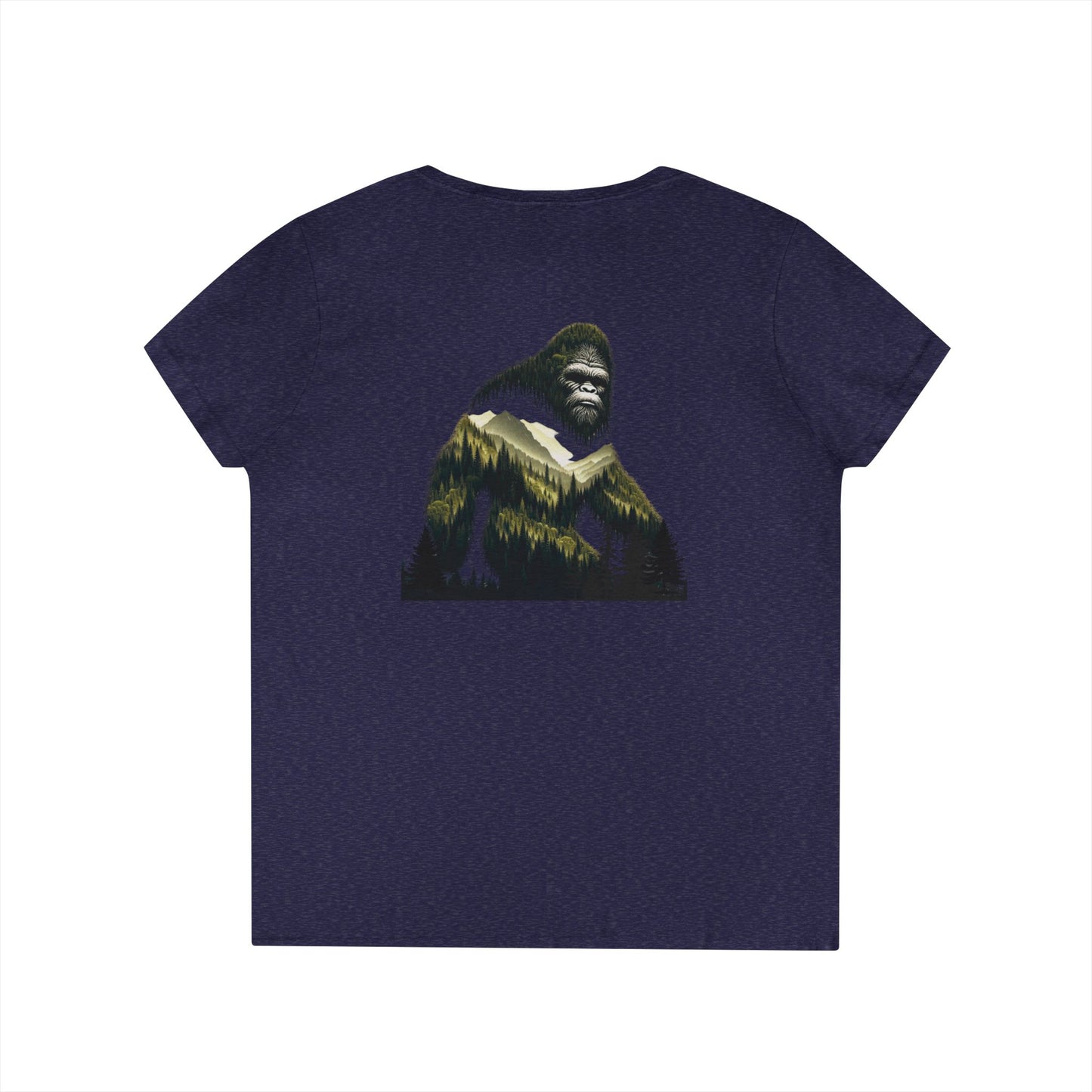 Bigfoot Forest Ladies V-Neck T-Shirt