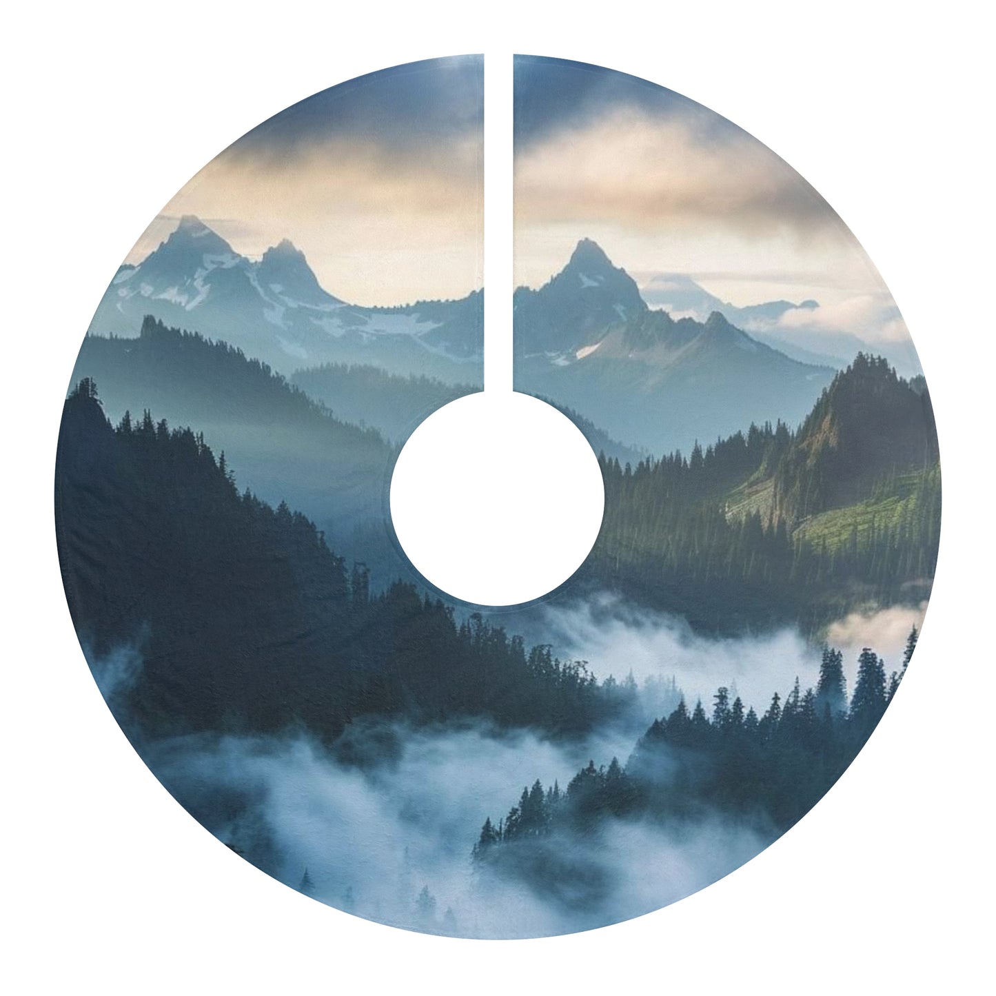 Foggy Mountain Christmas Tree Skirt