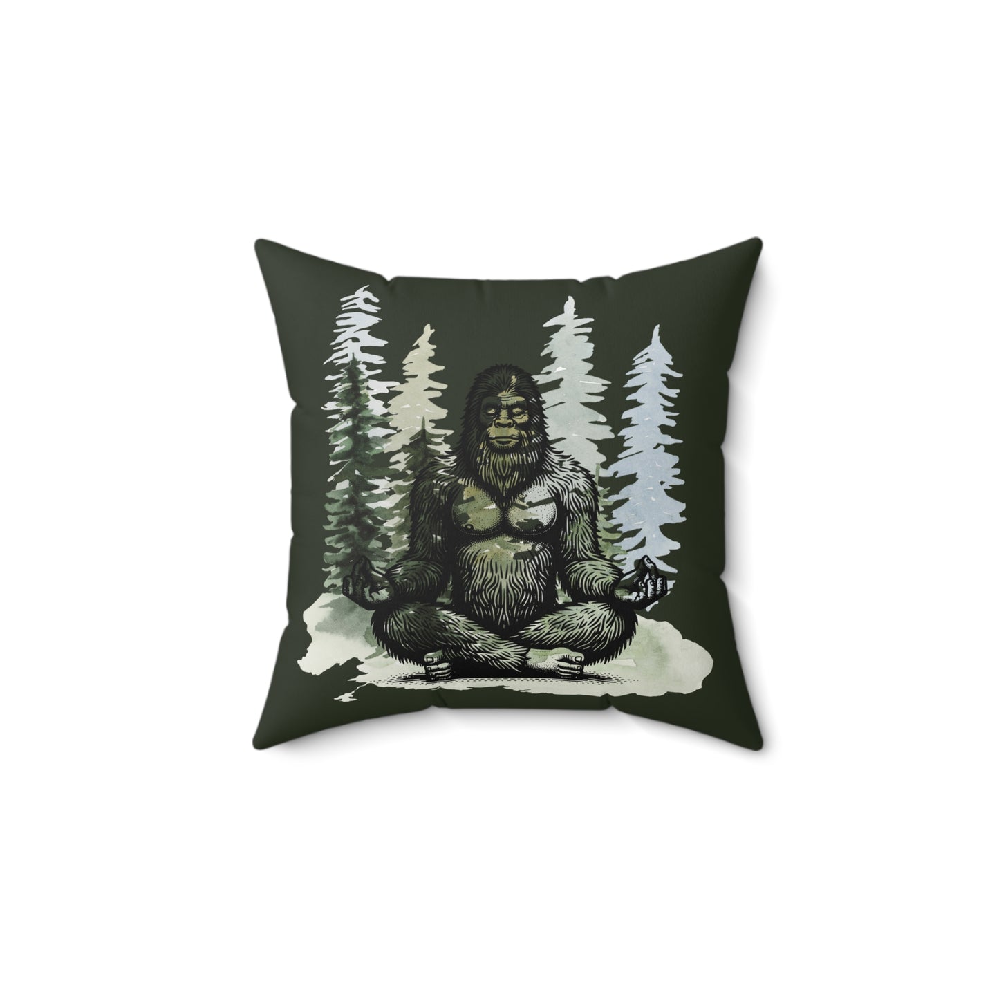 Bigfoot Zen Square Pillow