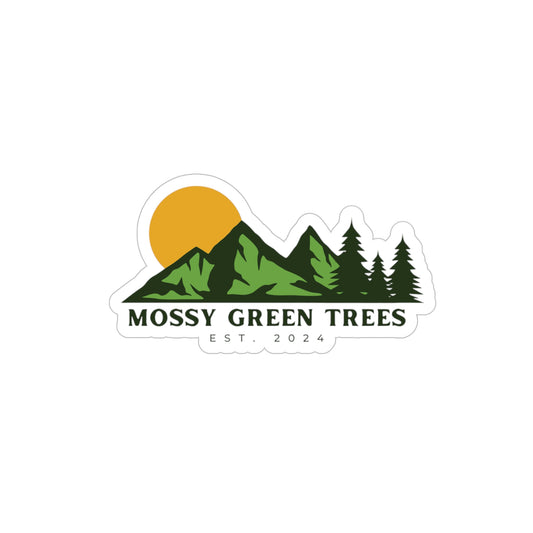 Mossy Green Trees Logo - Transparent Outdoor Stickers, Die-Cut, 1pcs