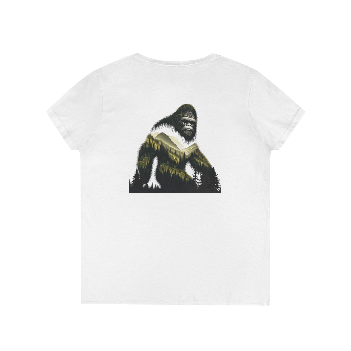 Bigfoot Forest Ladies V-Neck T-Shirt