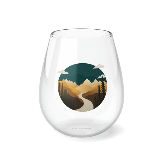Mountain Stemless Wine Glass, 11.75oz
