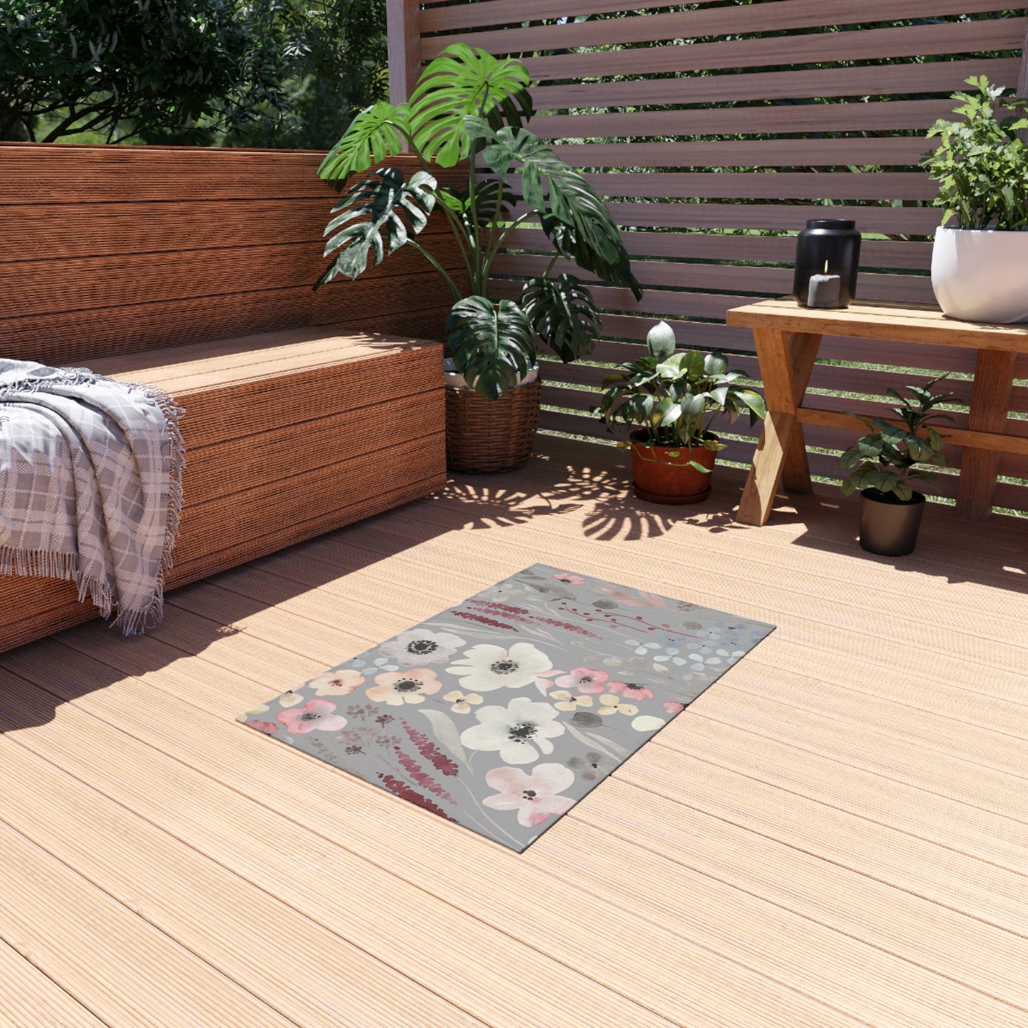Pastel Flower Outdoor Rug