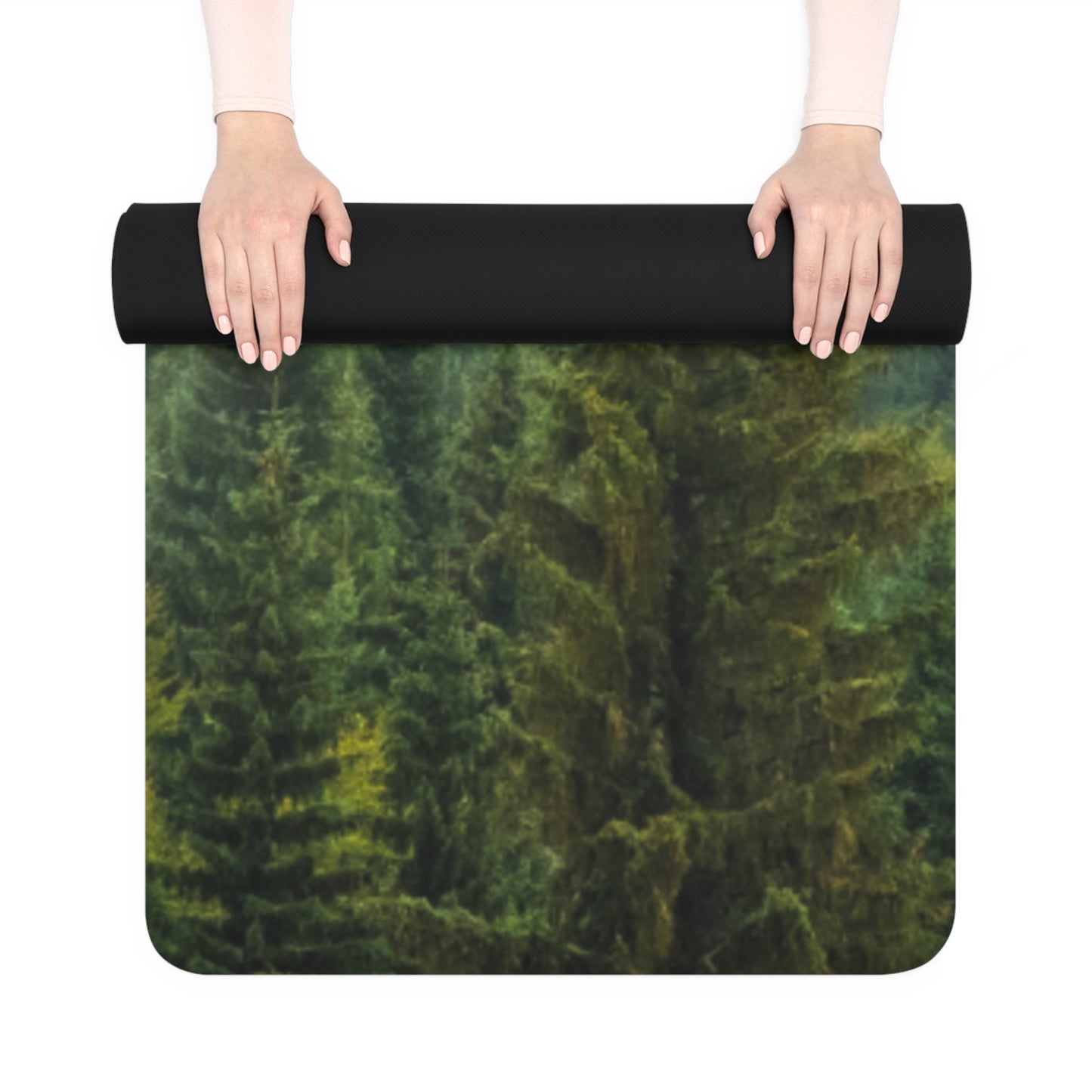 Rubber Yoga Mat - Foggy Mountain Design