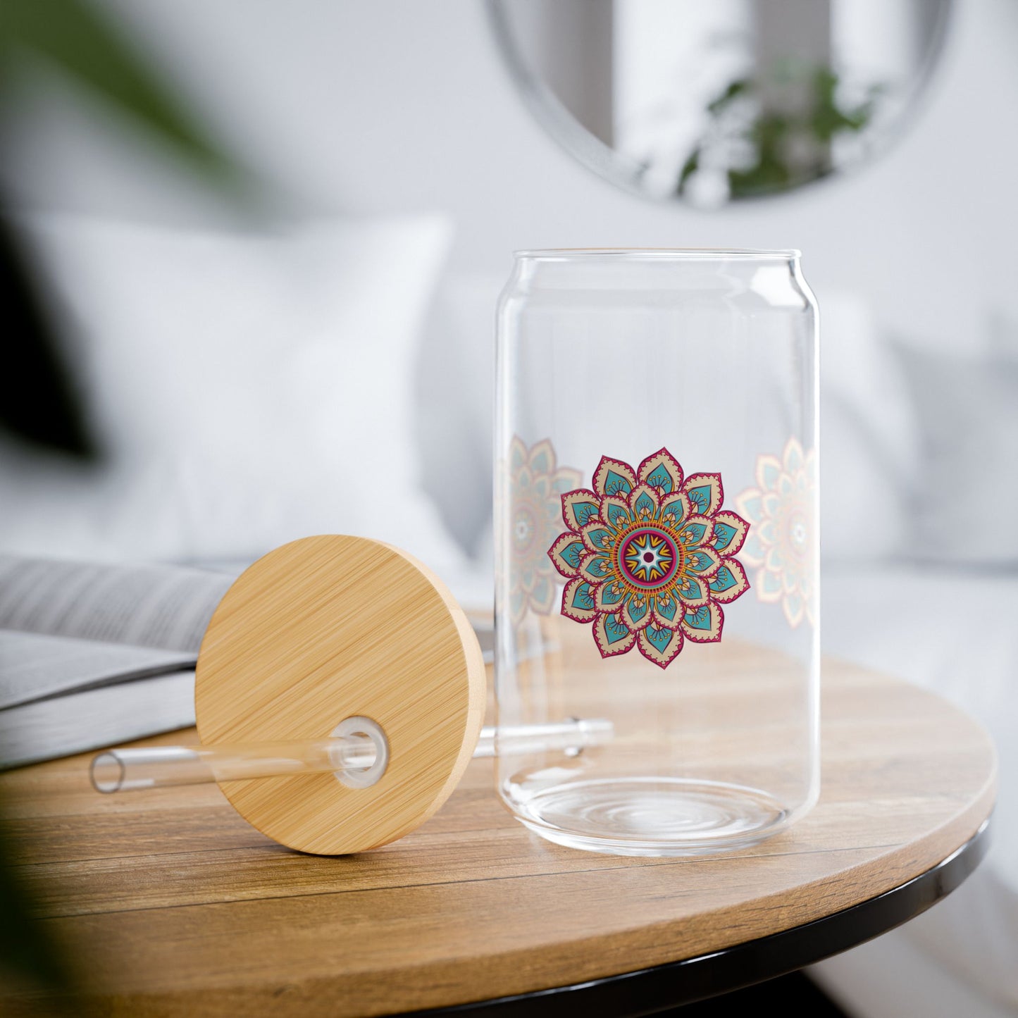Spring Flower Sipper Glass, 16oz
