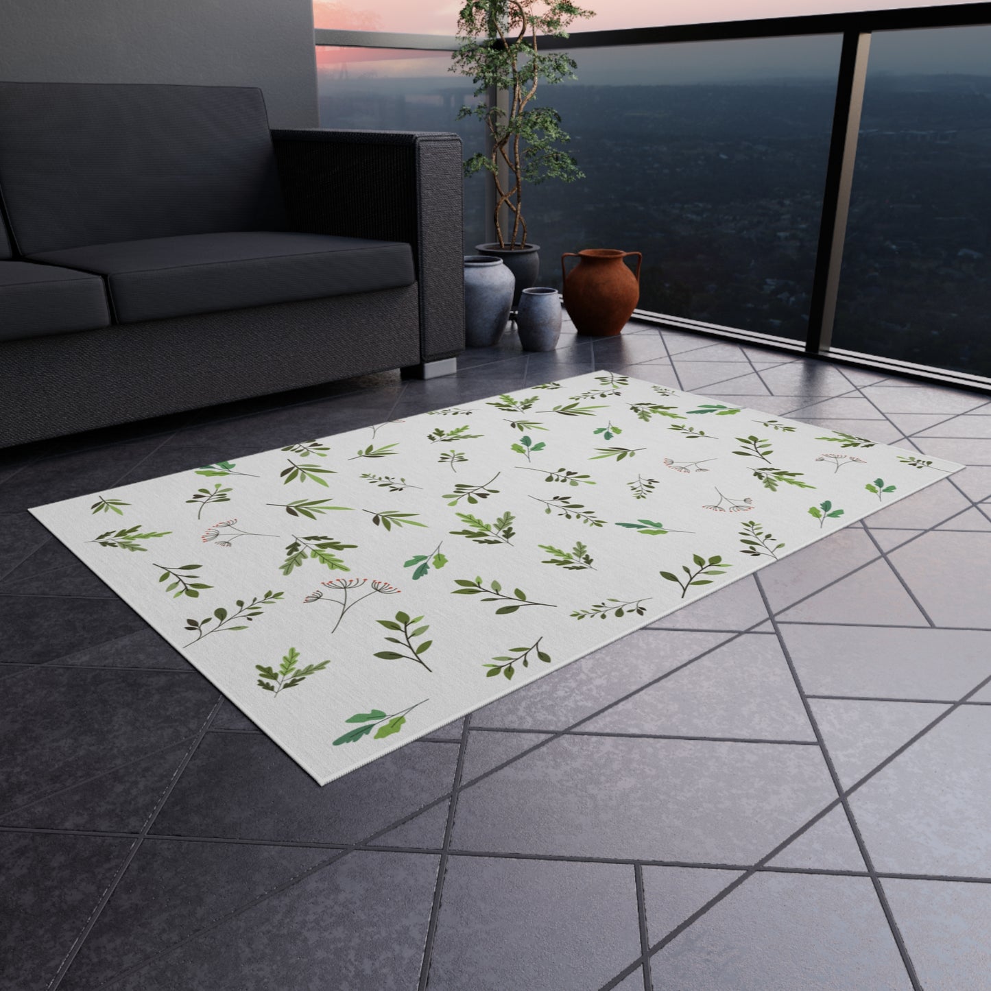 Mossy Leaves Outdoor Rug