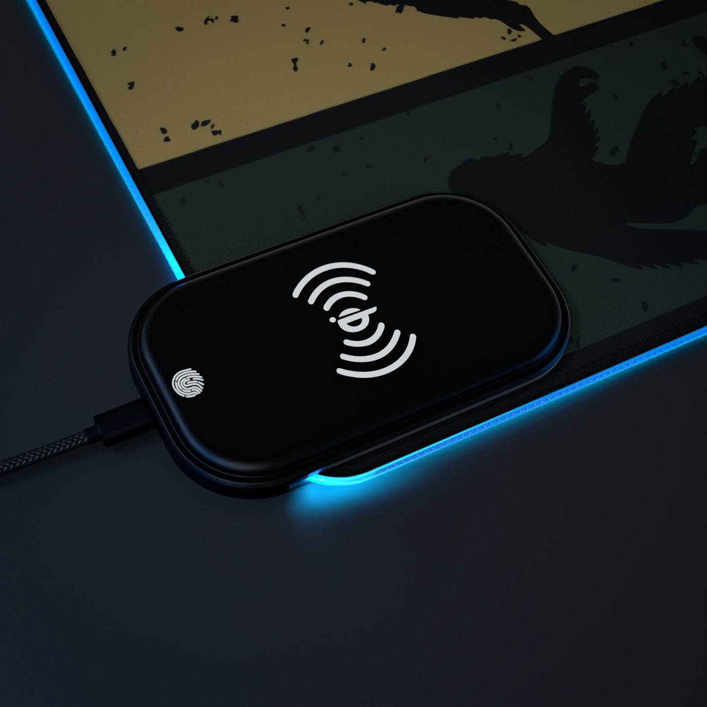 Bigfoot Roads - LED Gaming Mouse Pad, Wireless Charging