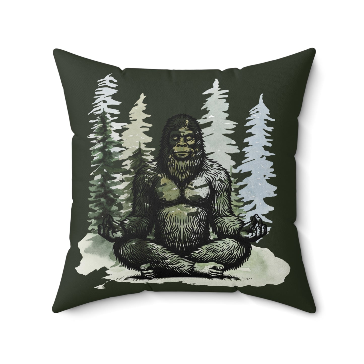 Bigfoot Zen Square Pillow