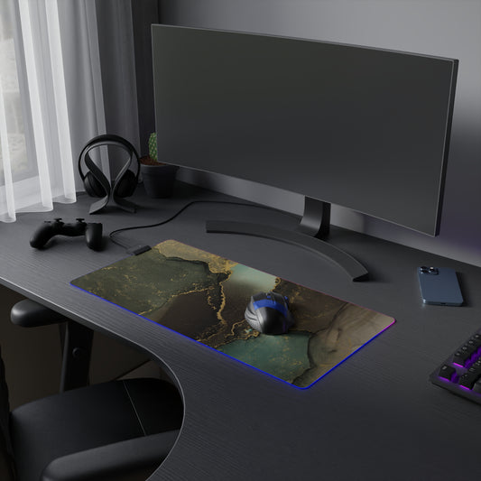 Marble Stone LED Gaming Mouse Pad
