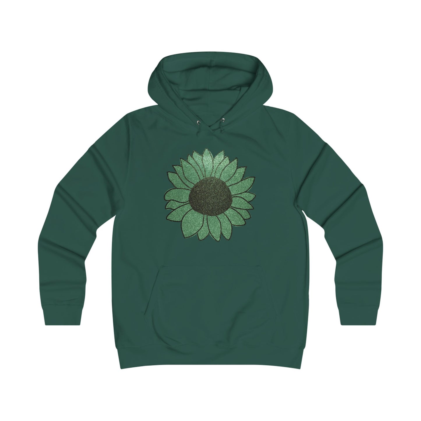 Green Flower Girlie Cut Hoodie