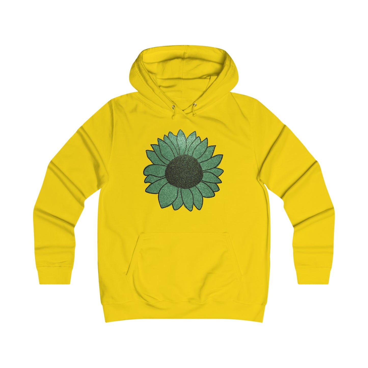 Green Flower Girlie Cut Hoodie