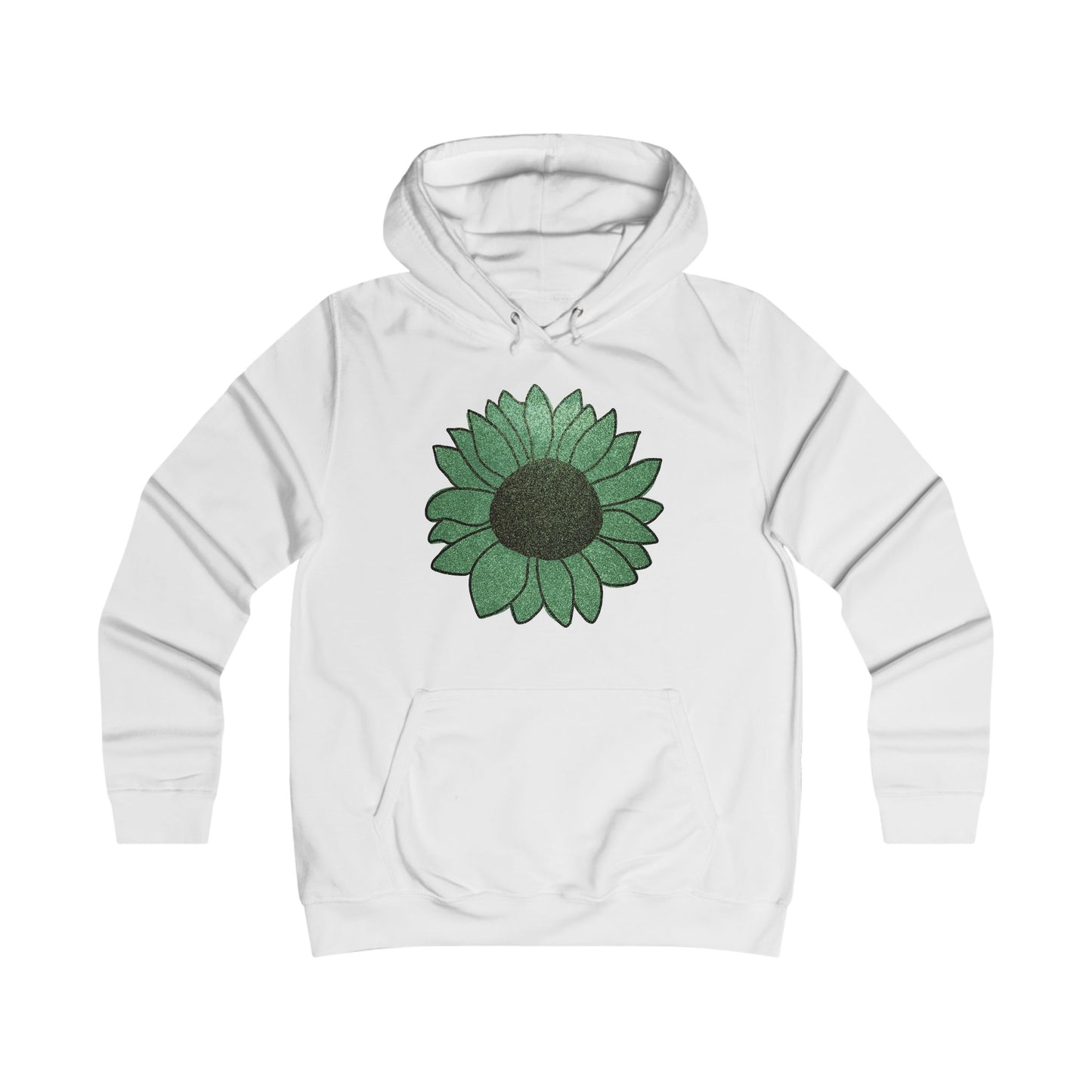 Green Flower Girlie Cut Hoodie