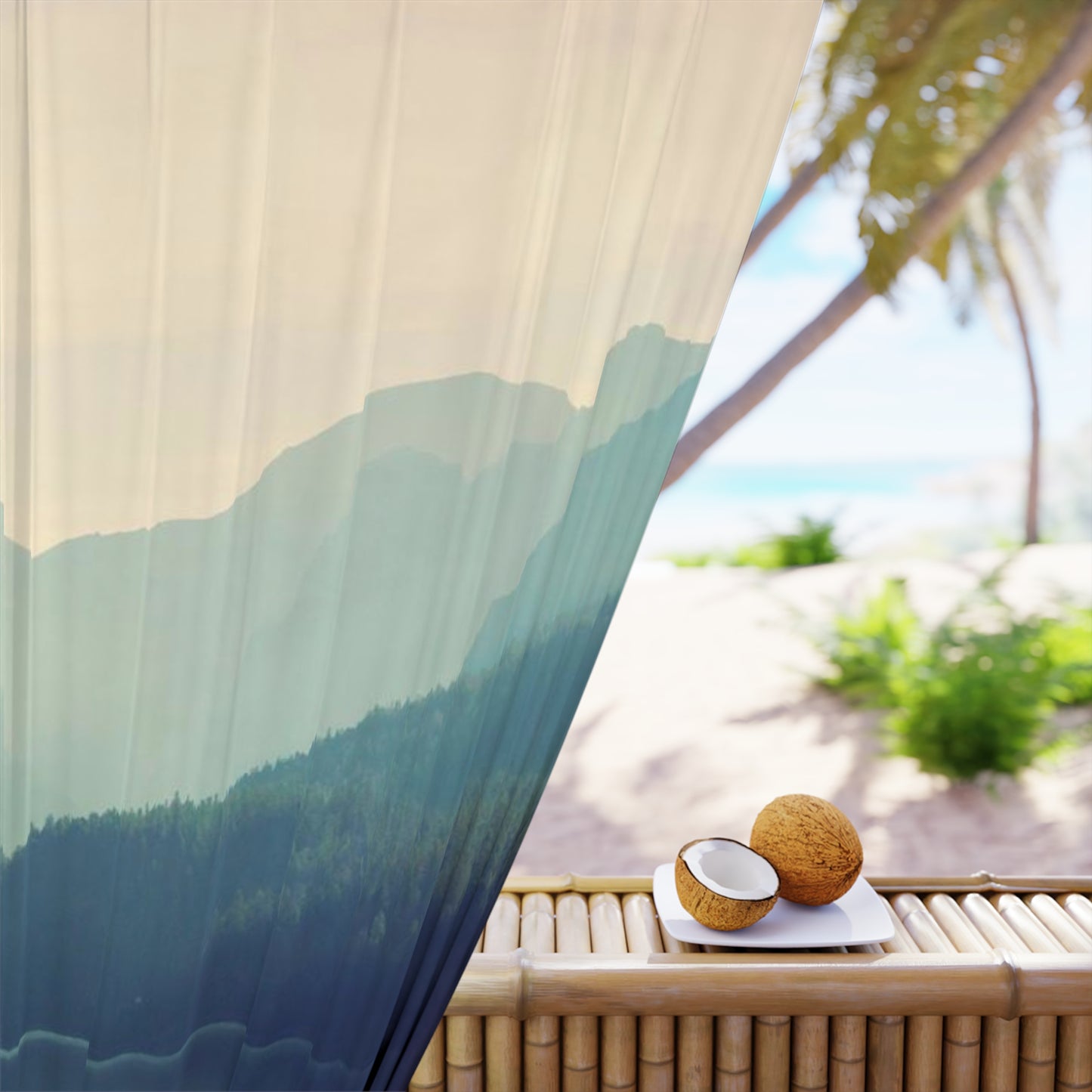 Glacier Mountain Window Curtains (1 Piece)