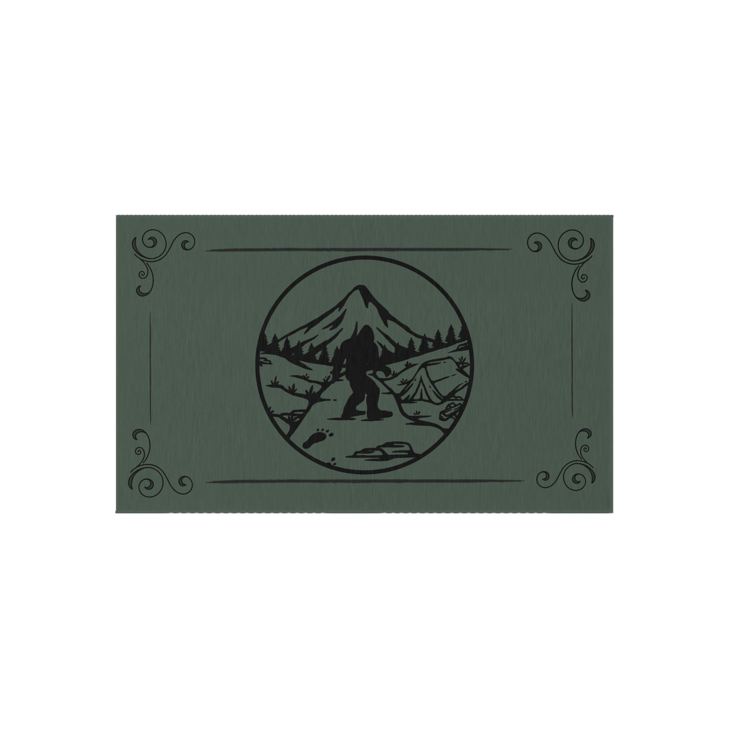 Bigfoot Army Green Outdoor Rug