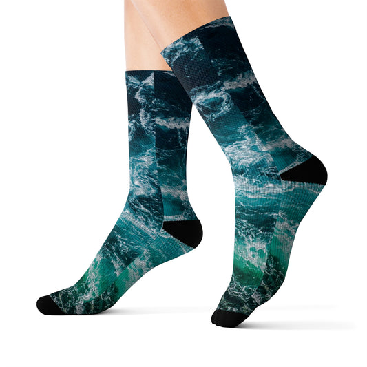 Mountain Water Sublimation Socks
