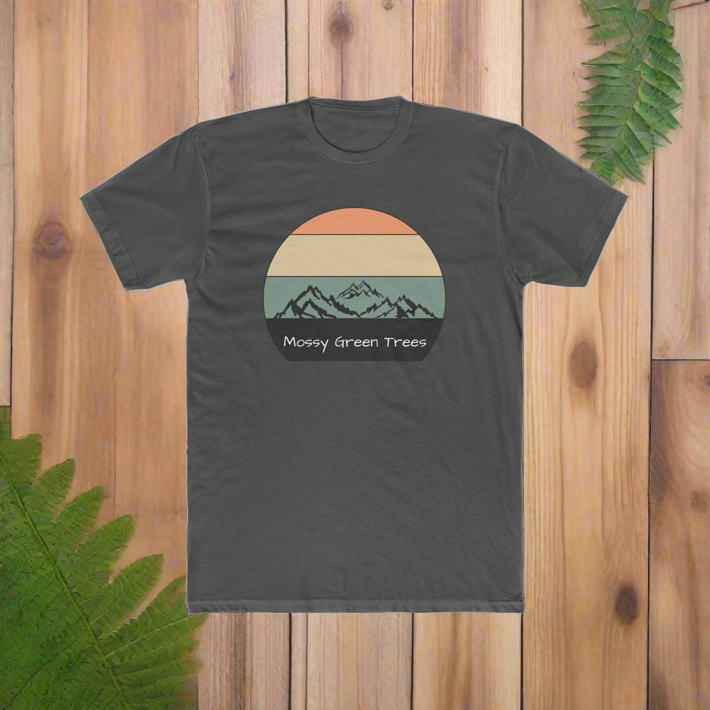 Mossy Green Trees Men's Cotton Crew Tee