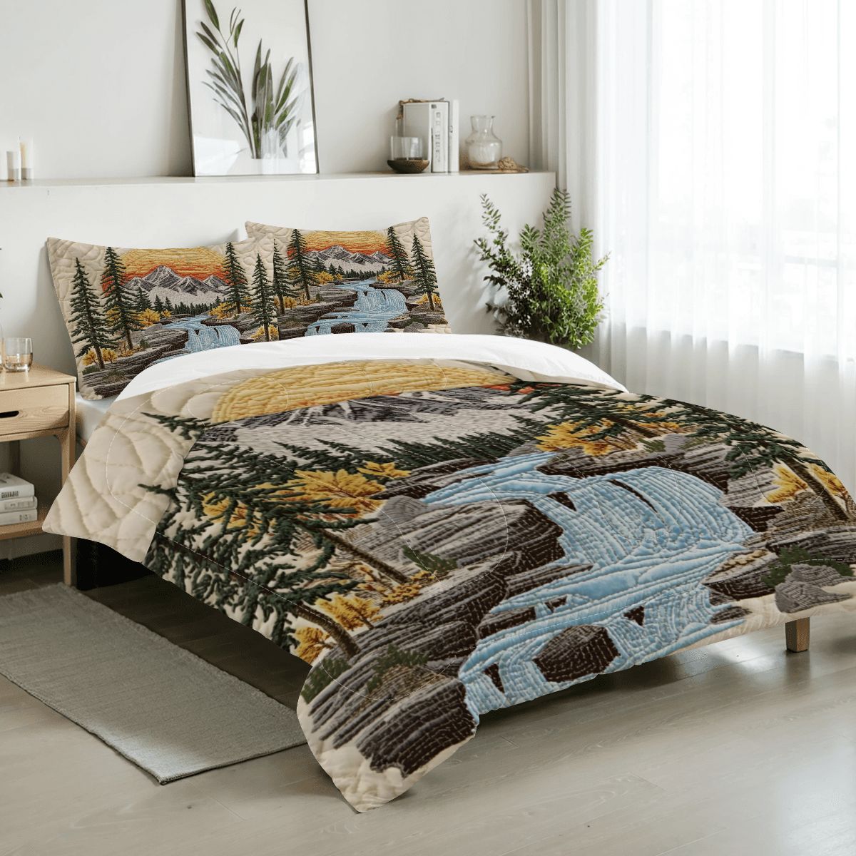 Mountain Sunrise Full Comforter - 3 PCS Set
