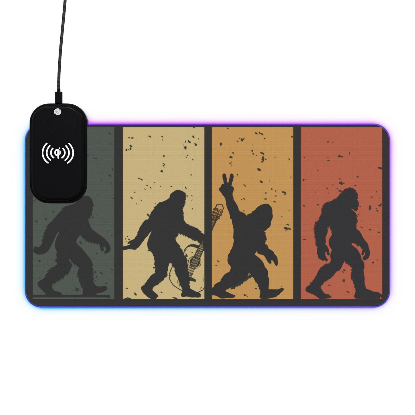 Bigfoot Roads - LED Gaming Mouse Pad, Wireless Charging