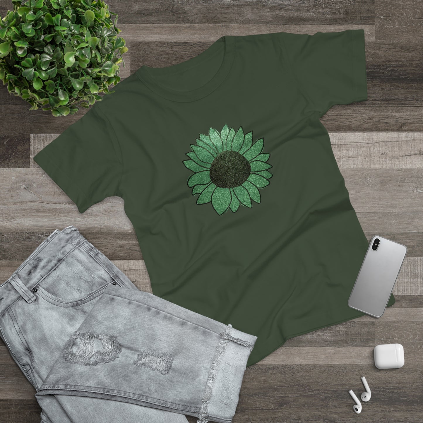 Green Flower Women's T-shirt