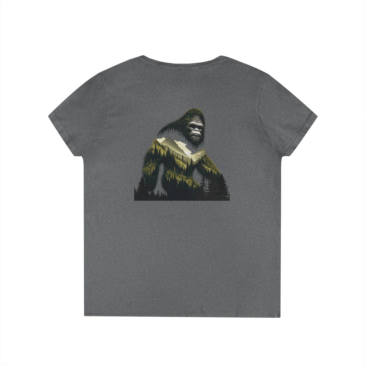 Bigfoot Forest Ladies V-Neck T-Shirt