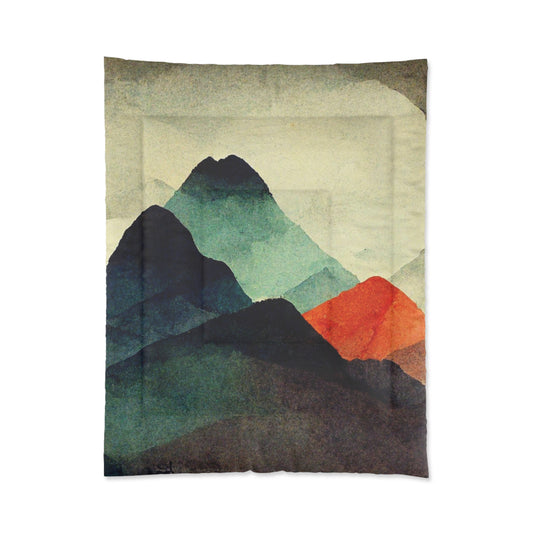 Mountain Horizon Sunset Comforter