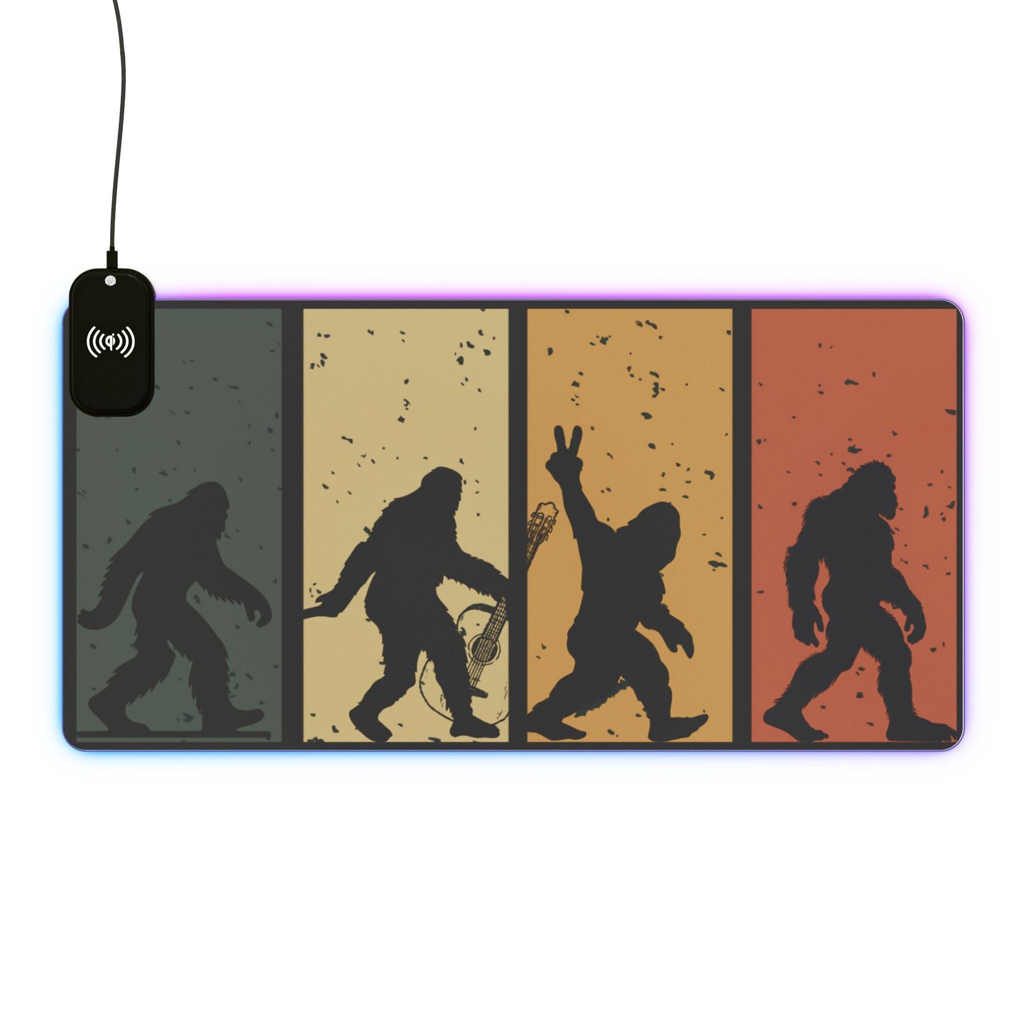 Bigfoot Roads - LED Gaming Mouse Pad, Wireless Charging