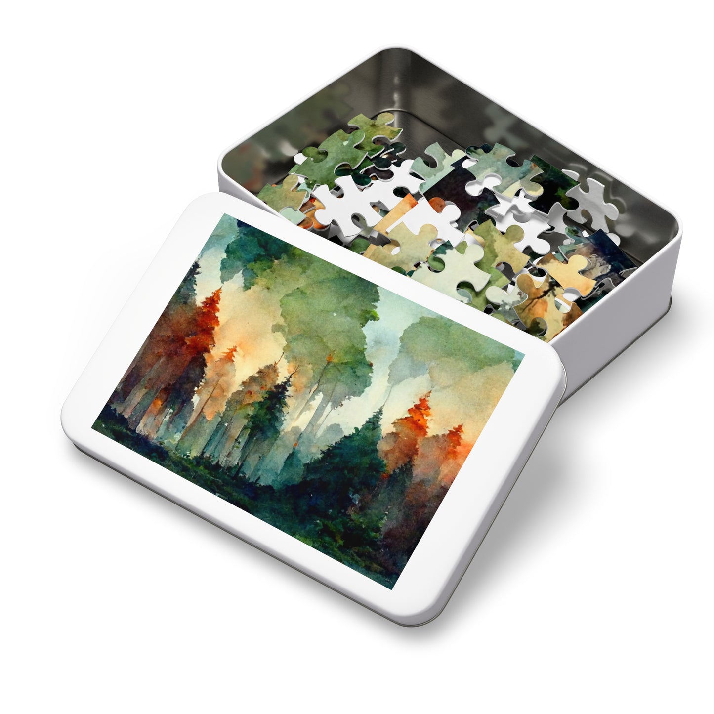 Painted Mountain Jigsaw Puzzle with Tin