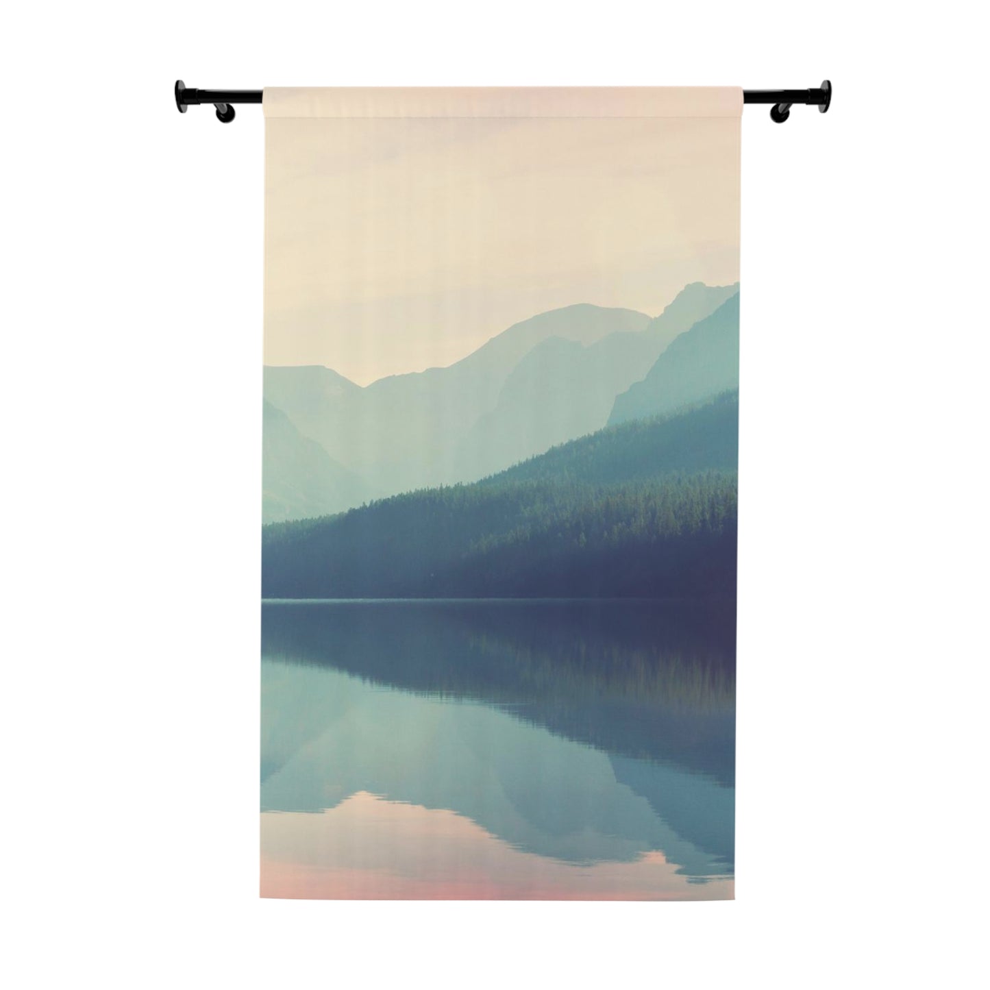 Glacier Mountain Window Curtains (1 Piece)