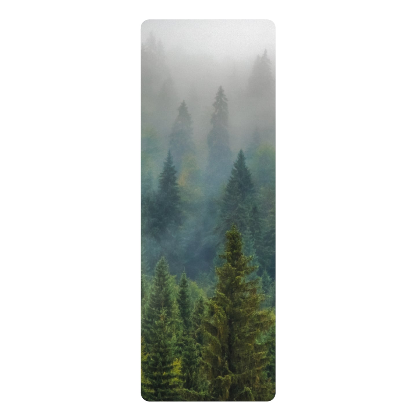 Rubber Yoga Mat - Foggy Mountain Design