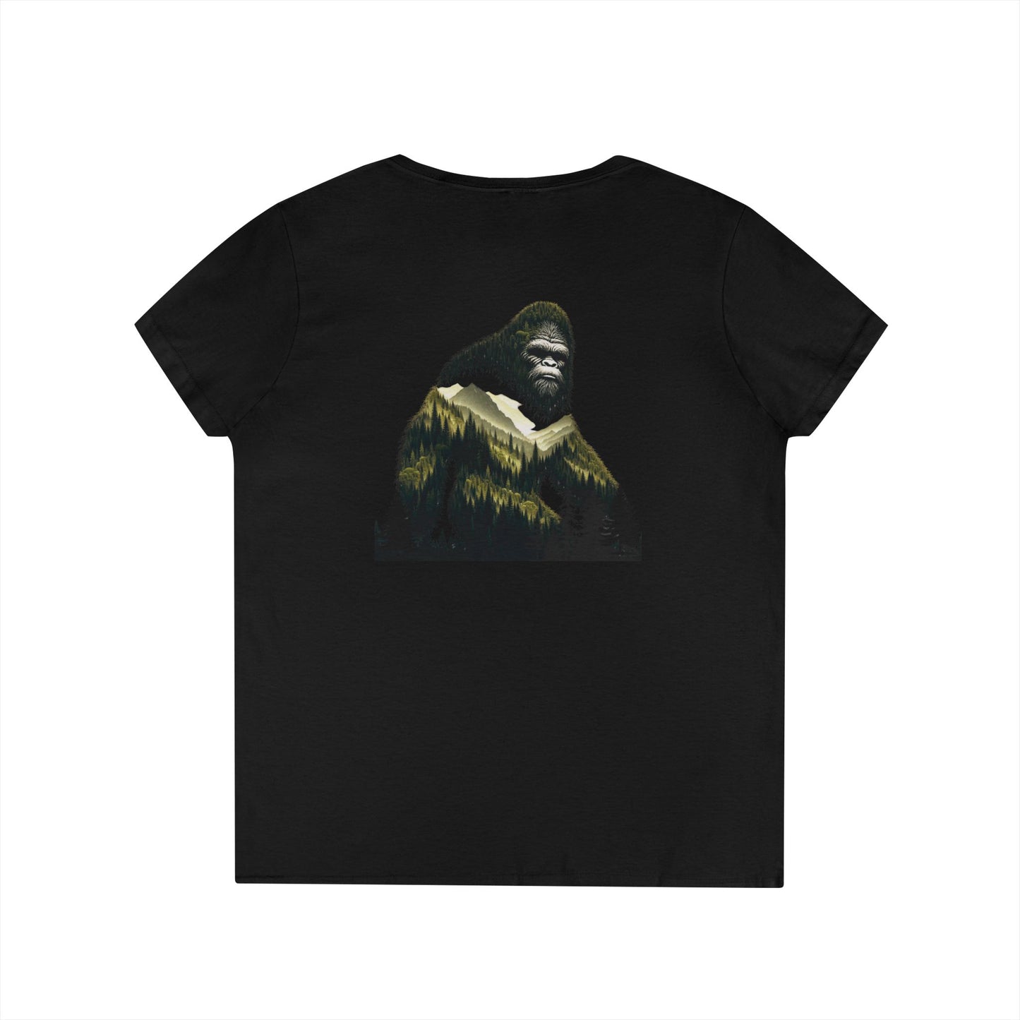 Bigfoot Forest Ladies V-Neck T-Shirt