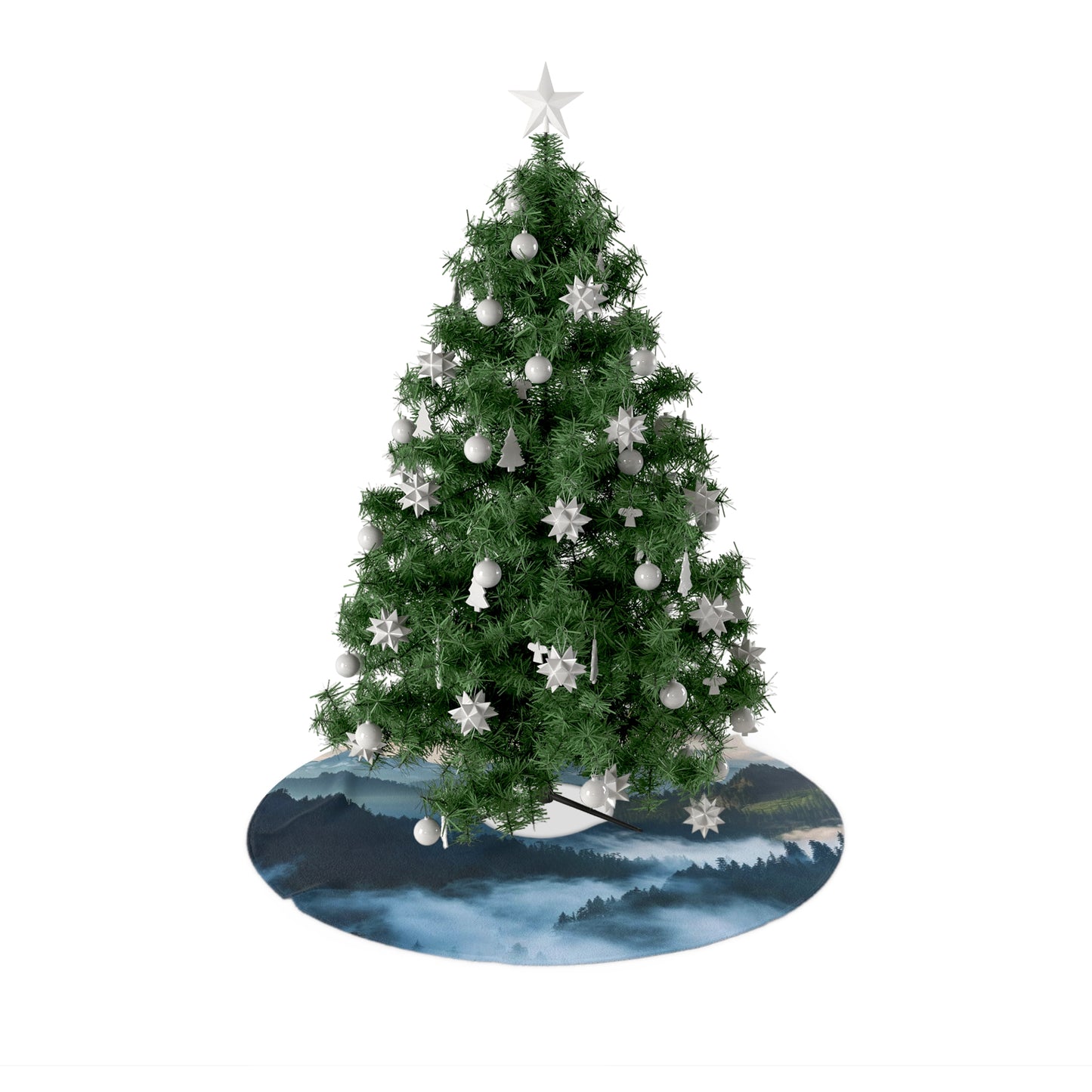 Foggy Mountain Christmas Tree Skirt