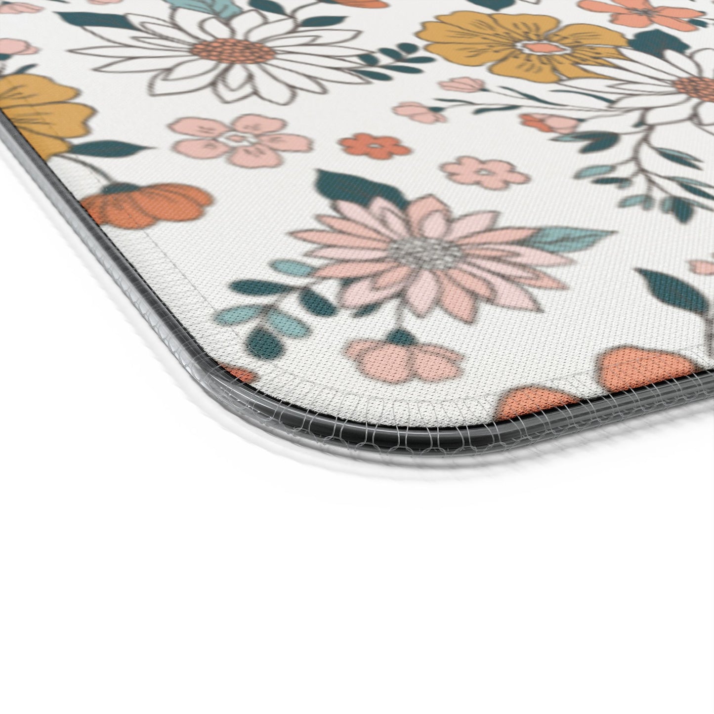 Retro Flower LED Gaming Mouse Pad, Wireless Charging