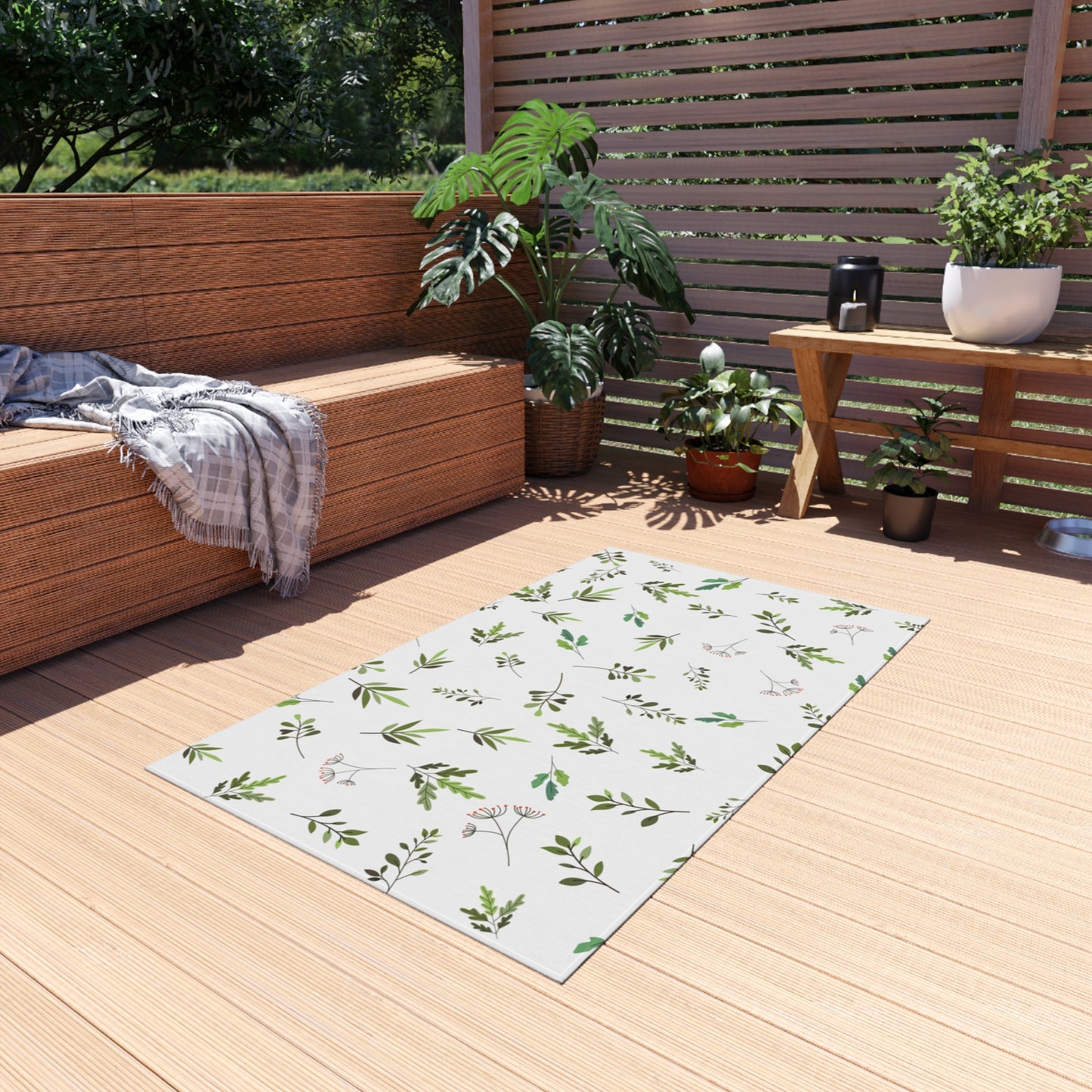 Mossy Leaves Outdoor Rug