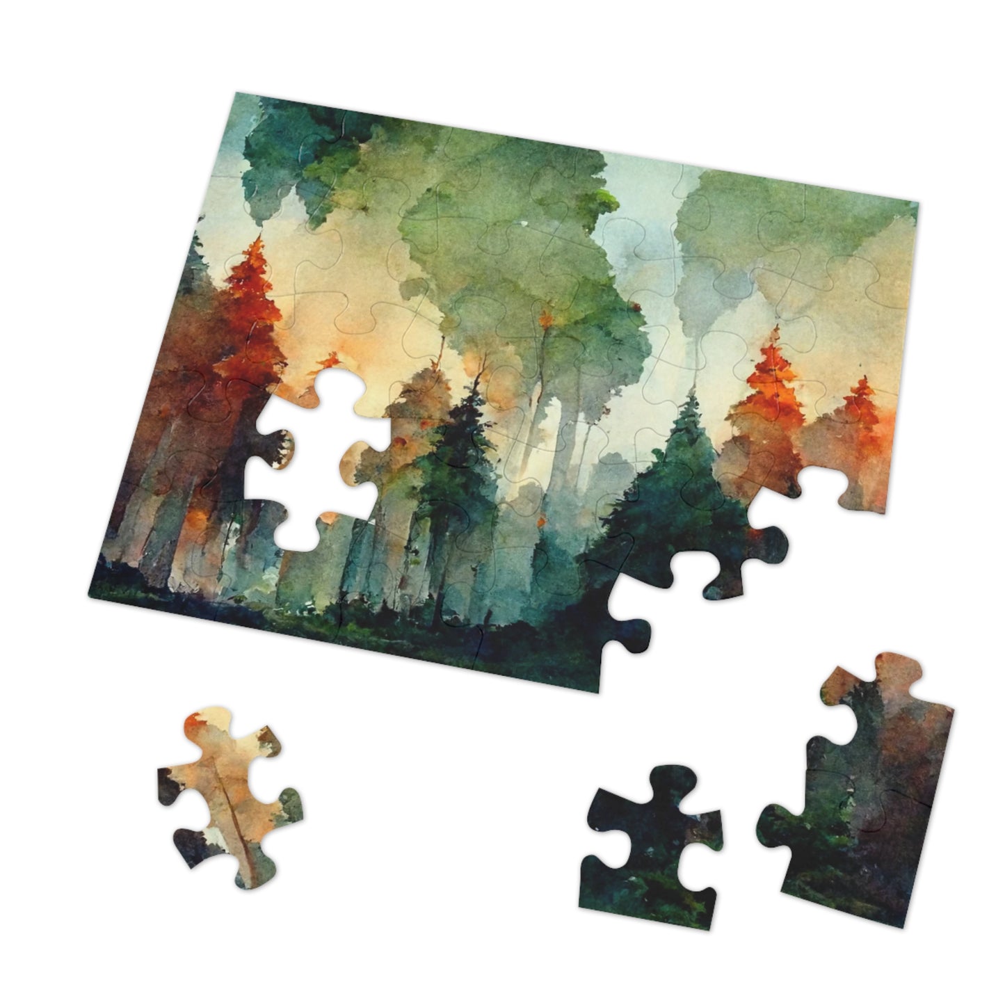 Painted Mountain Jigsaw Puzzle with Tin