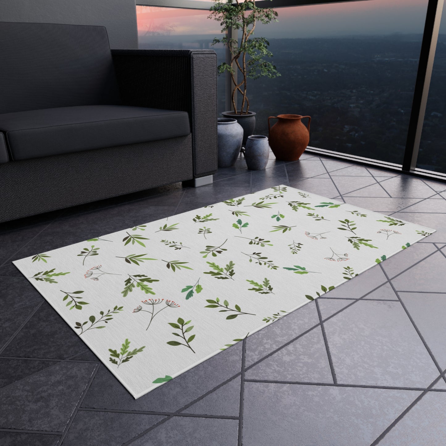 Mossy Leaves Outdoor Rug