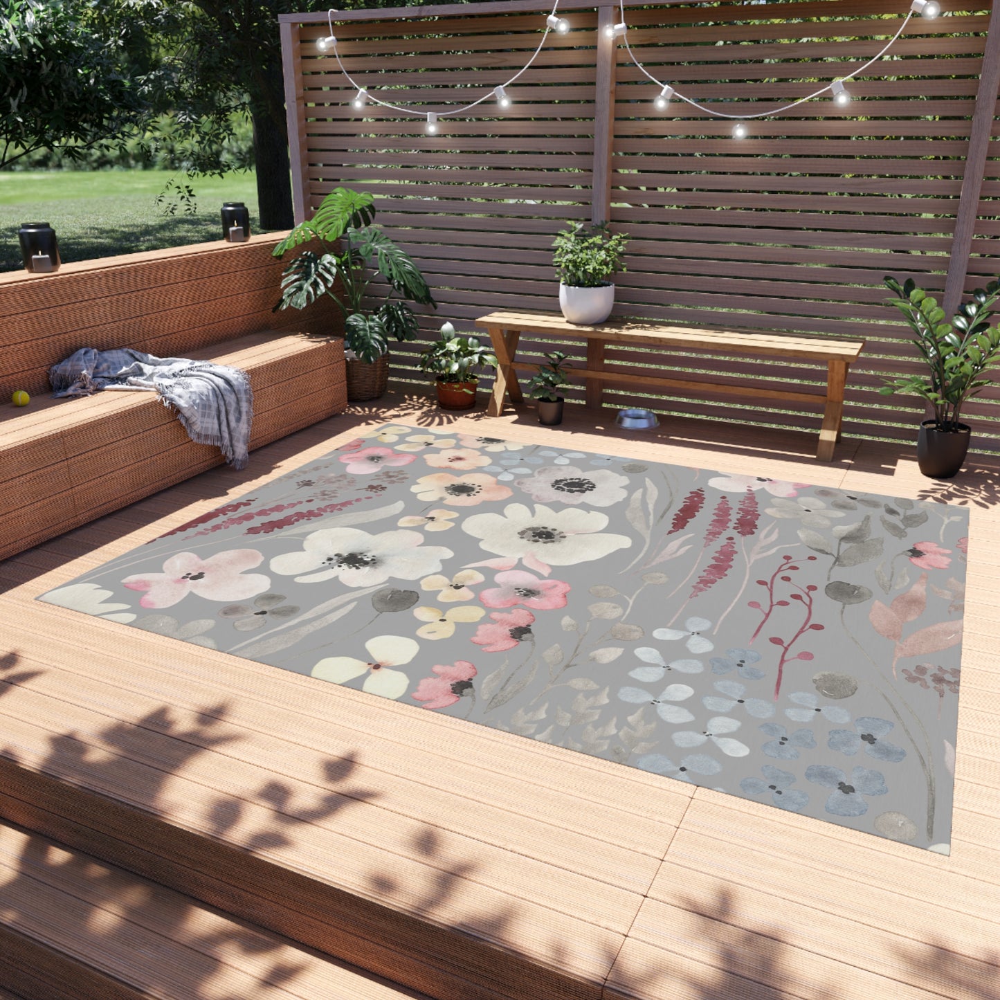 Pastel Flower Outdoor Rug