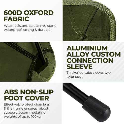 Low Back Ultralight Folding Camping Chairs - With Storage Pouch